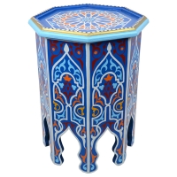Orientalischer Beistelltisch Aleyna Blau Handbemalt H 50 cm