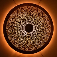 Orientalische Wandlampe Bola Big aus Messing D 80 cm