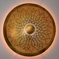 Orientalische Wandlampe Bola Big aus Messing D 80 cm