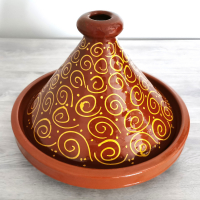 Arabische Tajine Baboucha – Glasiert, 6 bis 8 Personen, D 34 cm