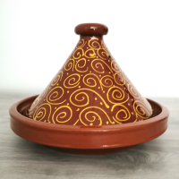 Arabische Tajine Baboucha – Glasiert, 6 bis 8 Personen, D 34 cm