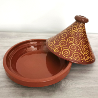 Arabische Tajine Baboucha – Glasiert, 6 bis 8 Personen, D 34 cm